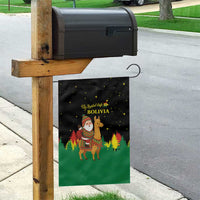 Bolivia Christmas Garden Flag with Santa Claus Llama Andean Outfit and Festive Tree Design - Wonder Print Shop