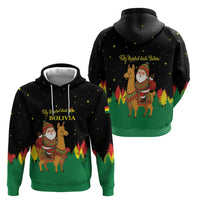 Bolivia Christmas Hoodie with Santa Claus Llama Andean Outfit and Festive Tree Design - Wonder Print Shop
