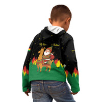 Bolivia Christmas Kid Hoodie with Santa Claus Llama Andean Outfit and Festive Tree Design - Wonder Print Shop