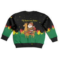 Bolivia Christmas Kid Ugly Christmas Sweater with Santa Claus Llama Andean Outfit and Festive Tree Design - Wonder Print Shop