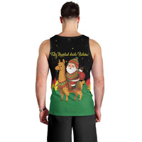 Bolivia Christmas Men Tank Top with Santa Claus Llama Andean Outfit and Festive Tree Design - Wonder Print Shop