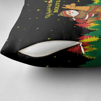 Bolivia Christmas Pillow Cover with Santa Claus Llama Andean Outfit and Festive Tree Design - Wonder Print Shop