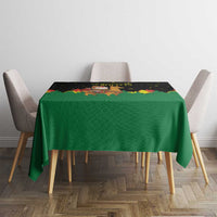 Bolivia Christmas Tablecloth with Santa Claus Llama Andean Outfit and Festive Tree Design - Wonder Print Shop