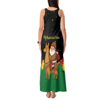 Bolivia Christmas Tank Maxi Dress with Santa Claus Llama Andean Outfit and Festive Tree Design - Wonder Print Shop