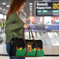 Bolivia Christmas Travel Bag with Santa Claus Llama Andean Outfit and Festive Tree Design - Wonder Print Shop
