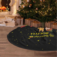 Bolivia Christmas Tree Skirt with Santa Claus Llama Andean Outfit and Festive Tree Design - Wonder Print Shop