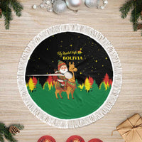 Bolivia Christmas Tree Skirt with Santa Claus Llama Andean Outfit and Festive Tree Design - Wonder Print Shop