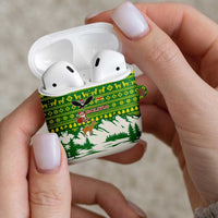 Bolivia Christmas AirPods Case with Santa Claus Andean Deer Condor and Traditional Pattern Design - Wonder Print Shop