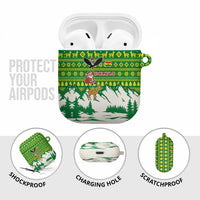 Bolivia Christmas AirPods Case with Santa Claus Andean Deer Condor and Traditional Pattern Design - Wonder Print Shop