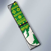 Bolivia Christmas Auto Sun Shade with Santa Claus Andean Deer Condor and Traditional Pattern Design - Wonder Print Shop