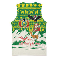 Bolivia Christmas Basketball Jersey with Santa Claus Andean Deer Condor and Traditional Pattern Design - Wonder Print Shop