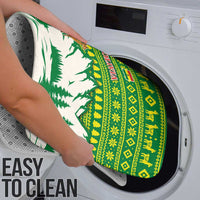 Bolivia Christmas Bathroom Set with Santa Claus Andean Deer Condor and Traditional Pattern Design - Wonder Print Shop