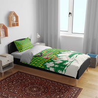 Bolivia Christmas Bedding Set with Santa Claus Andean Deer Condor and Traditional Pattern Design - Wonder Print Shop