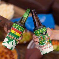 Bolivia Christmas 4 in 1 Can Cooler Tumbler with Santa Claus Andean Deer Condor and Traditional Pattern Design - Wonder Print Shop