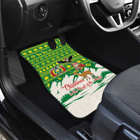 Bolivia Christmas Car Mats with Santa Claus Andean Deer Condor and Traditional Pattern Design - Wonder Print Shop