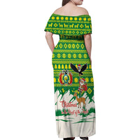 Bolivia Christmas Family Matching Off Shoulder Maxi Dress and Hawaiian Shirt with Santa Claus Andean Deer Condor and Traditional Pattern Design - Wonder Print Shop