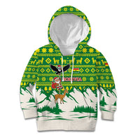 Bolivia Christmas Kid Hoodie with Santa Claus Andean Deer Condor and Traditional Pattern Design - Wonder Print Shop
