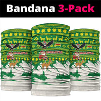 Bolivia Christmas Neck Gaiter with Santa Claus Andean Deer Condor and Traditional Pattern Design - Wonder Print Shop