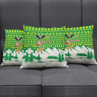 Bolivia Christmas Pillow Cover with Santa Claus Andean Deer Condor and Traditional Pattern Design - Wonder Print Shop