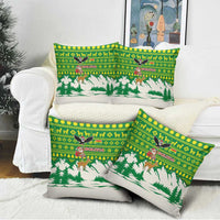 Bolivia Christmas Pillow Cover with Santa Claus Andean Deer Condor and Traditional Pattern Design - Wonder Print Shop