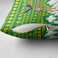Bolivia Christmas Pillow Cover with Santa Claus Andean Deer Condor and Traditional Pattern Design - Wonder Print Shop