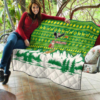 Bolivia Christmas Quilt with Santa Claus Andean Deer Condor and Traditional Pattern Design - Wonder Print Shop