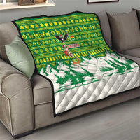 Bolivia Christmas Quilt with Santa Claus Andean Deer Condor and Traditional Pattern Design - Wonder Print Shop