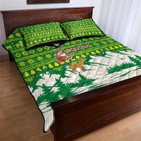 Bolivia Christmas Quilt Bed Set with Santa Claus Andean Deer Condor and Traditional Pattern Design - Wonder Print Shop
