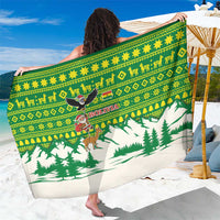 Bolivia Christmas Sarong with Santa Claus Andean Deer Condor and Traditional Pattern Design - Wonder Print Shop