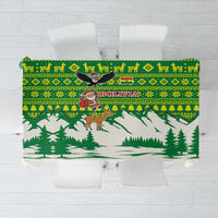Bolivia Christmas Tablecloth with Santa Claus Andean Deer Condor and Traditional Pattern Design - Wonder Print Shop