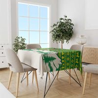 Bolivia Christmas Tablecloth with Santa Claus Andean Deer Condor and Traditional Pattern Design - Wonder Print Shop