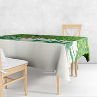 Bolivia Christmas Tablecloth with Santa Claus Andean Deer Condor and Traditional Pattern Design - Wonder Print Shop