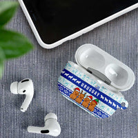 Uruguay Christmas AirPods Case with Capybaras Holiday Tree Sun Emblem and Blue Festive Pattern - Wonder Print Shop