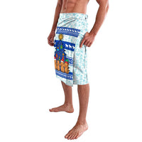 Uruguay Christmas Lavalava with Capybaras Holiday Tree Sun Emblem and Blue Festive Pattern - Wonder Print Shop