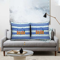 Uruguay Christmas Pillow Cover with Capybaras Holiday Tree Sun Emblem and Blue Festive Pattern - Wonder Print Shop