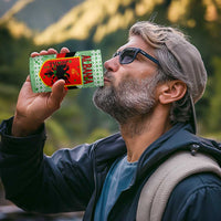 Albania Christmas 4 in 1 Can Cooler Tumbler with Green-Red Design, Double-Headed Eagle Emblem, and Santa Motif - Wonder Print Shop