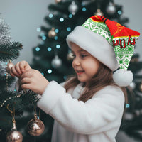 Albania Christmas Santa Hat with Green-Red Design, Double-Headed Eagle Emblem, and Santa Motif - Wonder Print Shop
