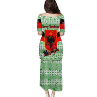 Albania Christmas Puletasi with Green-Red Design, Double-Headed Eagle Emblem, and Santa Motif - Wonder Print Shop