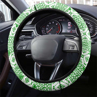Albania Christmas Steering Wheel Cover with Green-Red Design, Double-Headed Eagle Emblem, and Santa Motif - Wonder Print Shop