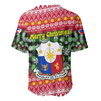 Philippines Christmas Baseball Jersey with Red-Green Plaid Design, Yellow Lion, and National Coat of Arms Motif - Wonder Print Shop