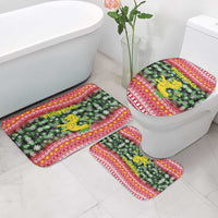 Philippines Christmas Bathroom Set with Red-Green Plaid Design, Yellow Lion, and National Coat of Arms Motif - Wonder Print Shop