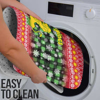 Philippines Christmas Bathroom Set with Red-Green Plaid Design, Yellow Lion, and National Coat of Arms Motif - Wonder Print Shop