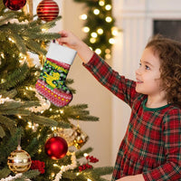 Philippines Christmas Stocking with Red-Green Plaid Design, Yellow Lion, and National Coat of Arms Motif - Wonder Print Shop