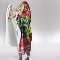 Philippines Christmas Hooded Blanket with Red-Green Plaid Design, Yellow Lion, and National Coat of Arms Motif - Wonder Print Shop