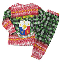 Philippines Christmas Pajama Set with Red-Green Plaid Design, Yellow Lion, and National Coat of Arms Motif - Wonder Print Shop