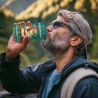 Philippines Christmas 4 in 1 Can Cooler Tumbler with Green Geometric Design, Santa in Barong Tagalog, and National Coat of Arms Motif - Wonder Print Shop