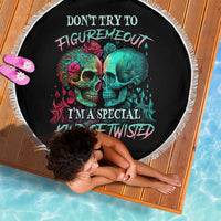 Don't Try To Figure Me Out Skull Beach Blanket - Wonder Print Shop