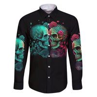 Don't Try To Figure Me Out Skull Family Matching Off Shoulder Maxi Dress and Hawaiian Shirt - Wonder Print Shop