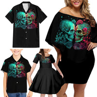 Don't Try To Figure Me Out Skull Family Matching Off Shoulder Short Dress and Hawaiian Shirt - Wonder Print Shop