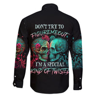 Don't Try To Figure Me Out Skull Family Matching Short Sleeve Bodycon Dress and Hawaiian Shirt - Wonder Print Shop